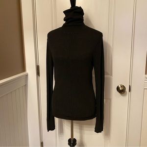 WHITE + WARREN SWEATER TURTLENECK GRAY LIGHTWEIGHT LONG SLEEVE SIZE S